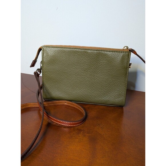 NEW ​Dooney & Bourke Janine Crossbody Olive Pebble Leather Shoulder Bag - Picture 3 of 10